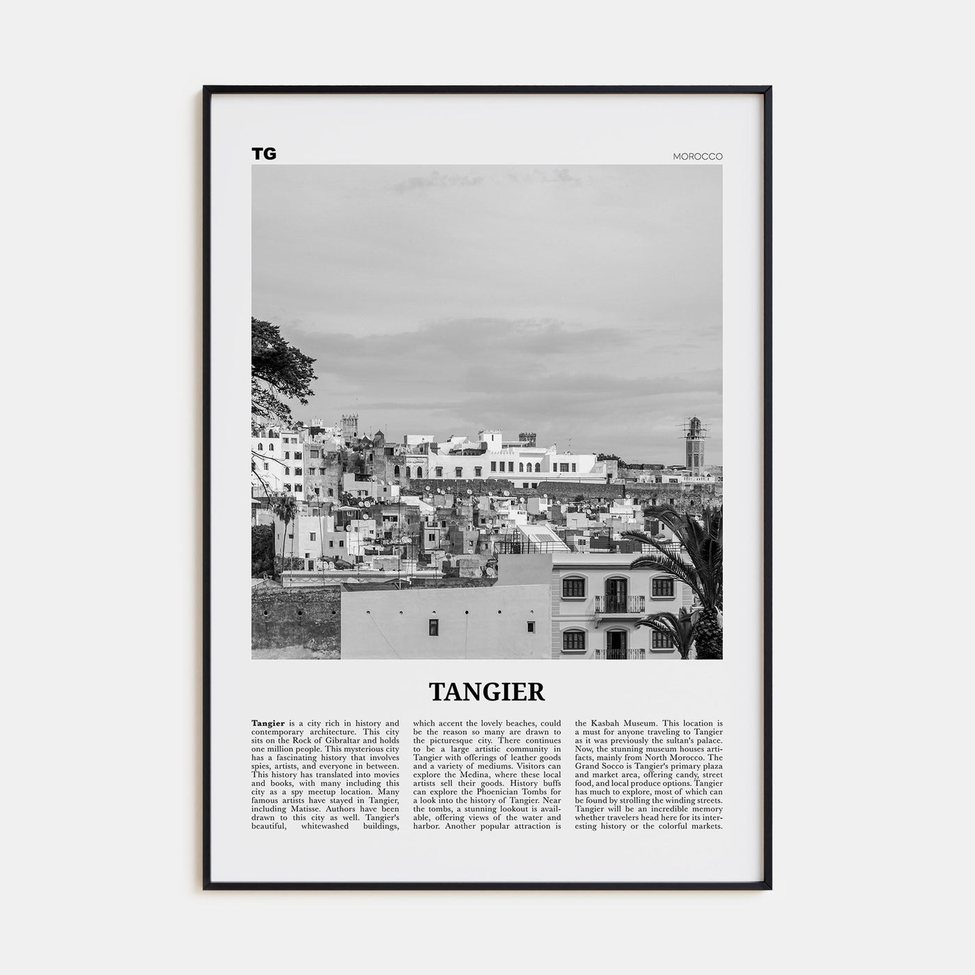 Tangier Travel B&W Poster