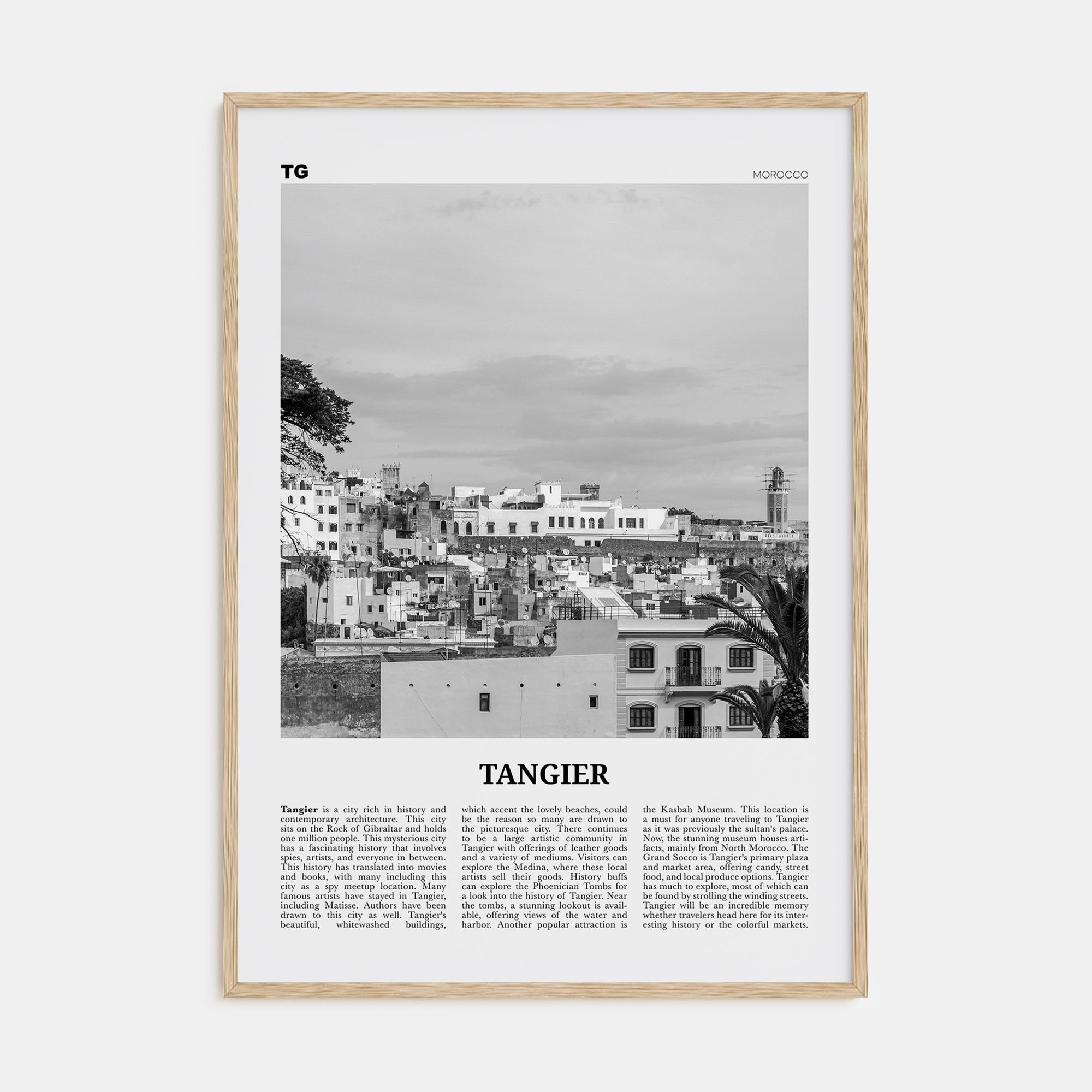 Tangier Travel B&W Poster