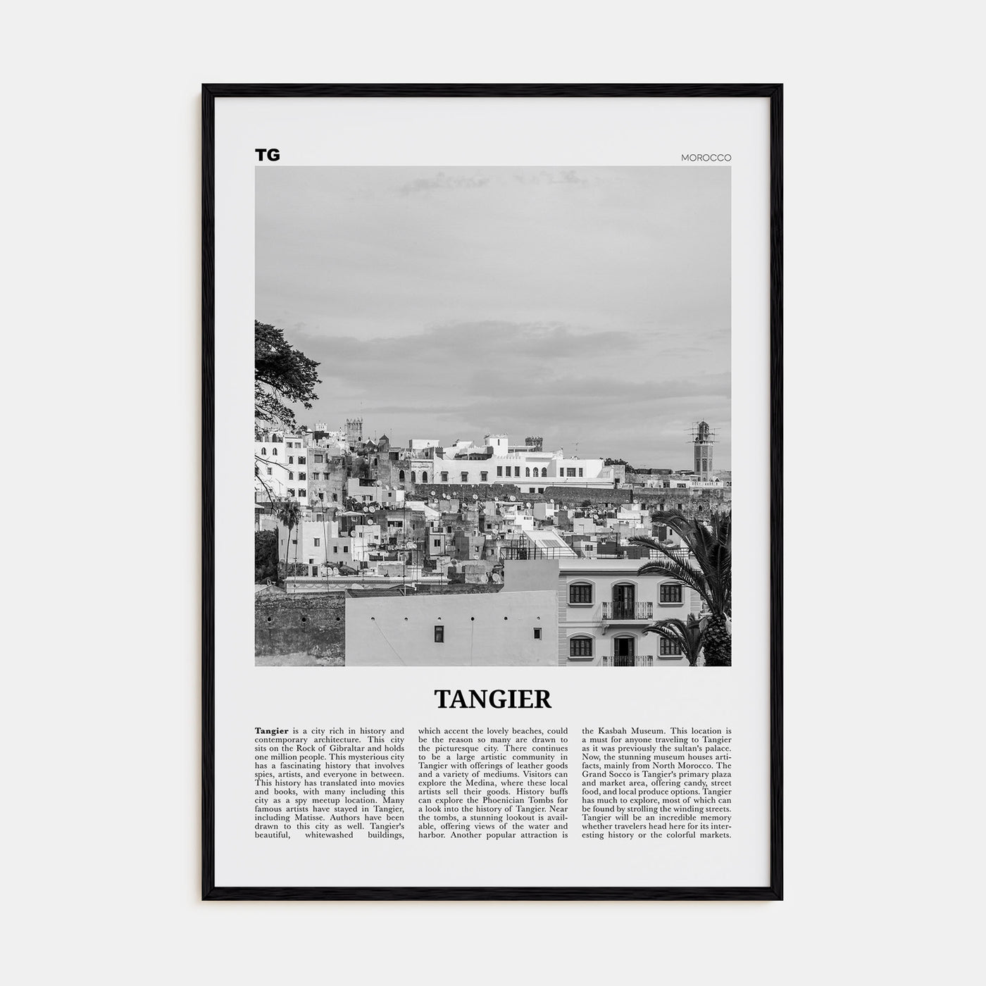 Tangier Travel B&W Poster