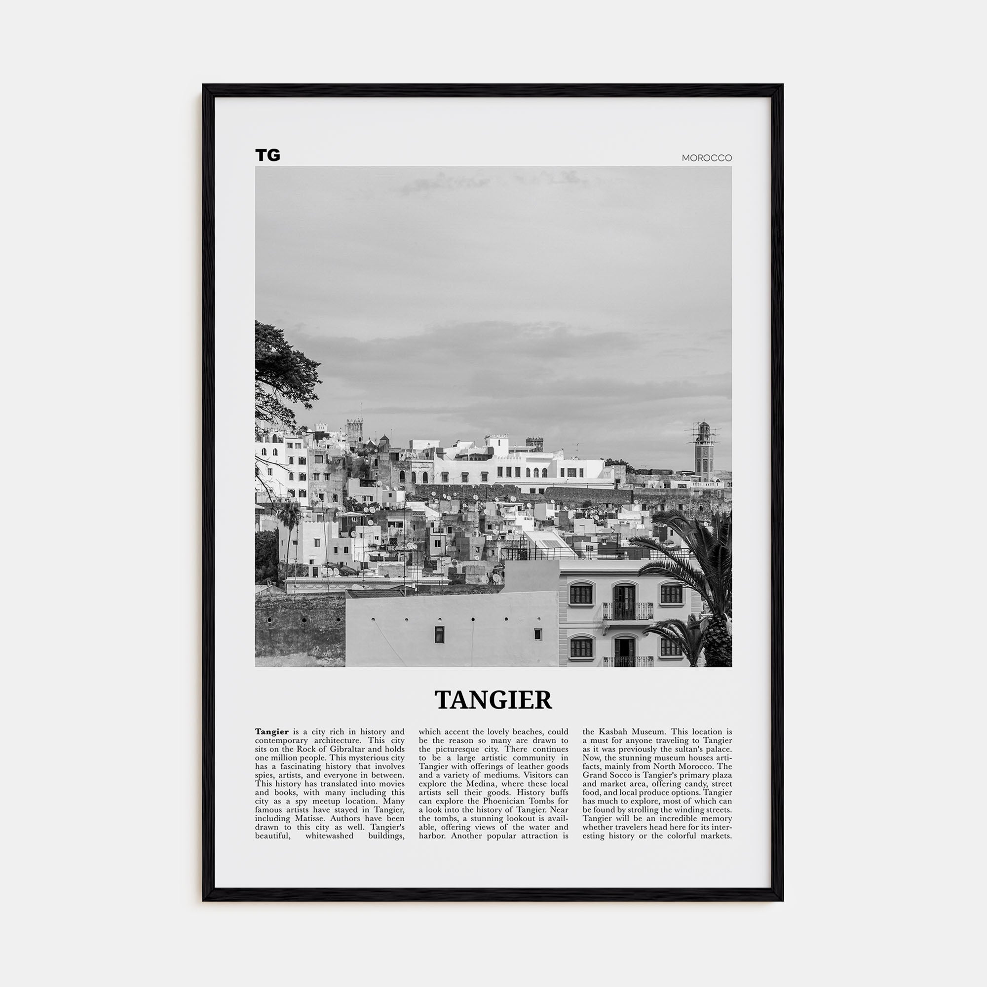Tangier Travel B&W Poster