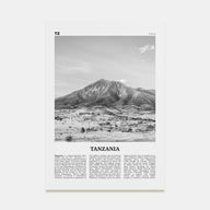 Tanzania Travel B&W Poster
