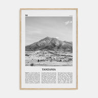 Tanzania Travel B&W Poster
