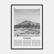 Tanzania Travel B&W Poster
