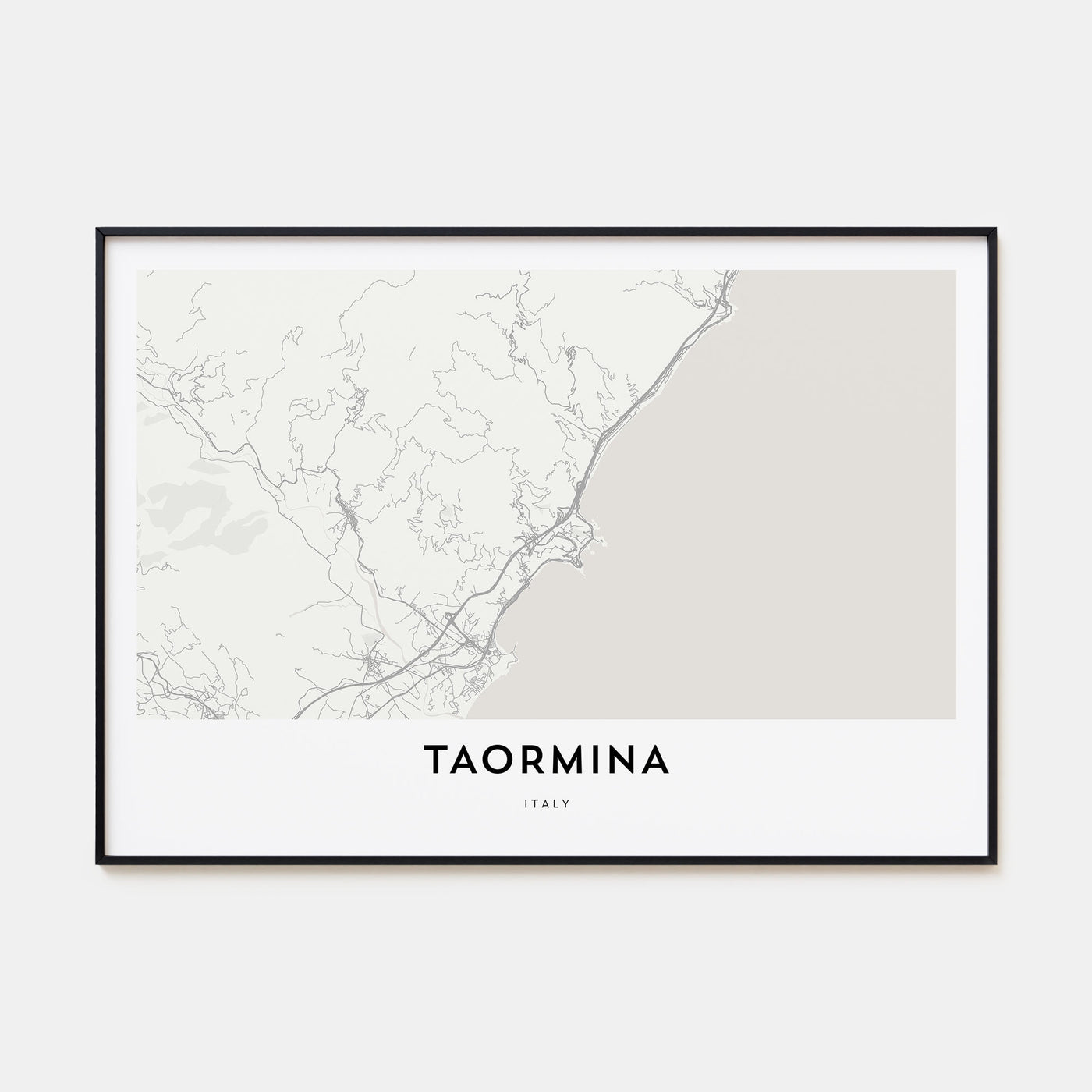 Taormina Map Landscape Poster