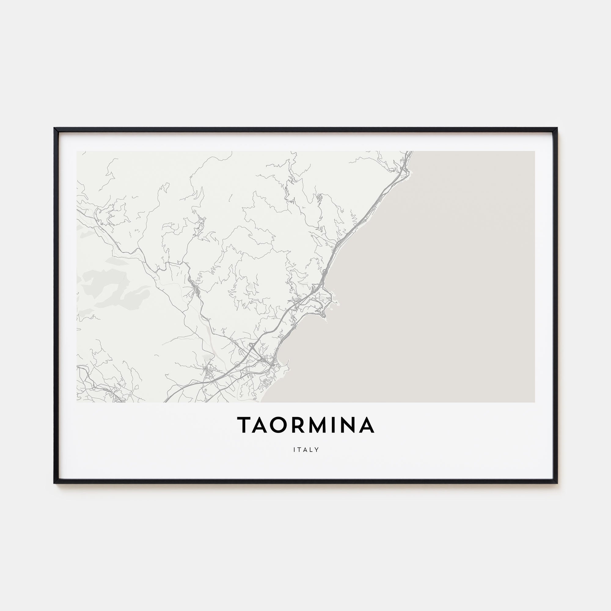 Taormina Map Landscape Poster