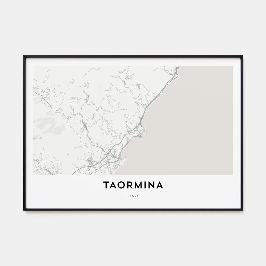 Taormina Map Landscape Poster
