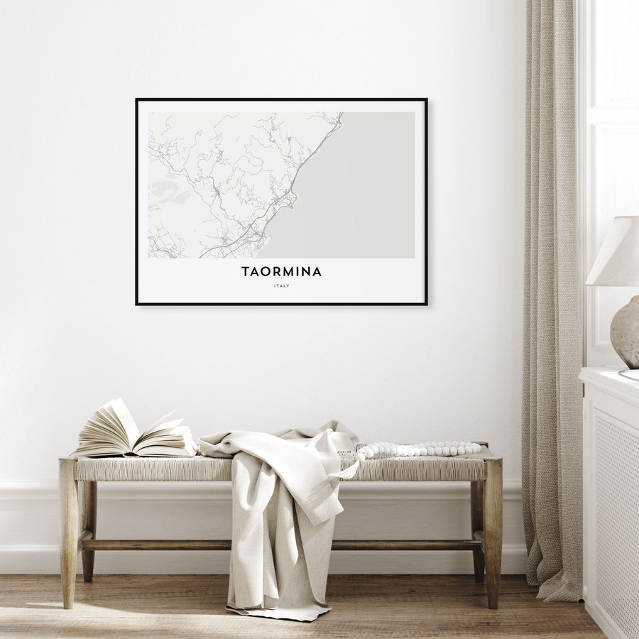 Taormina Map Landscape Poster