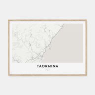 Taormina Map Landscape Poster