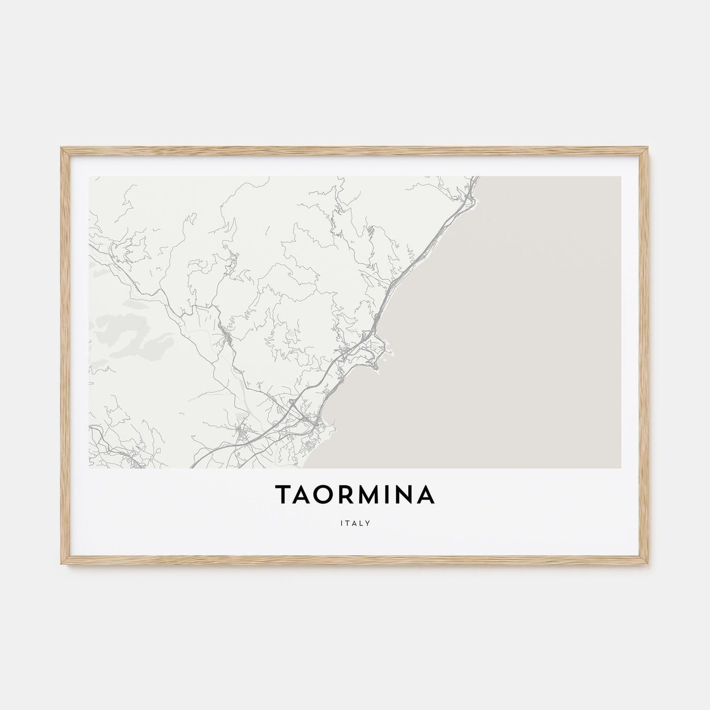 Taormina Map Landscape Poster