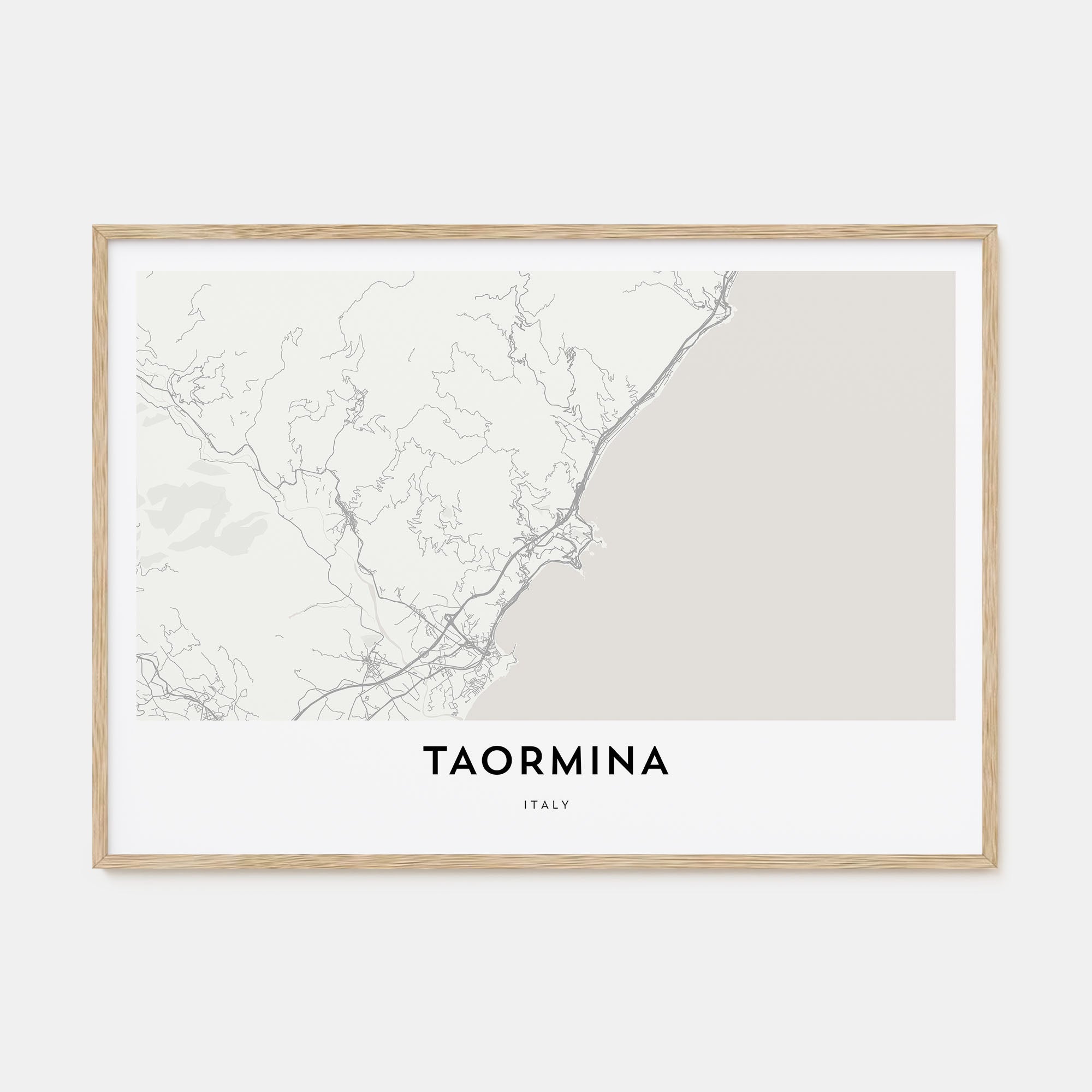Taormina Map Landscape Poster