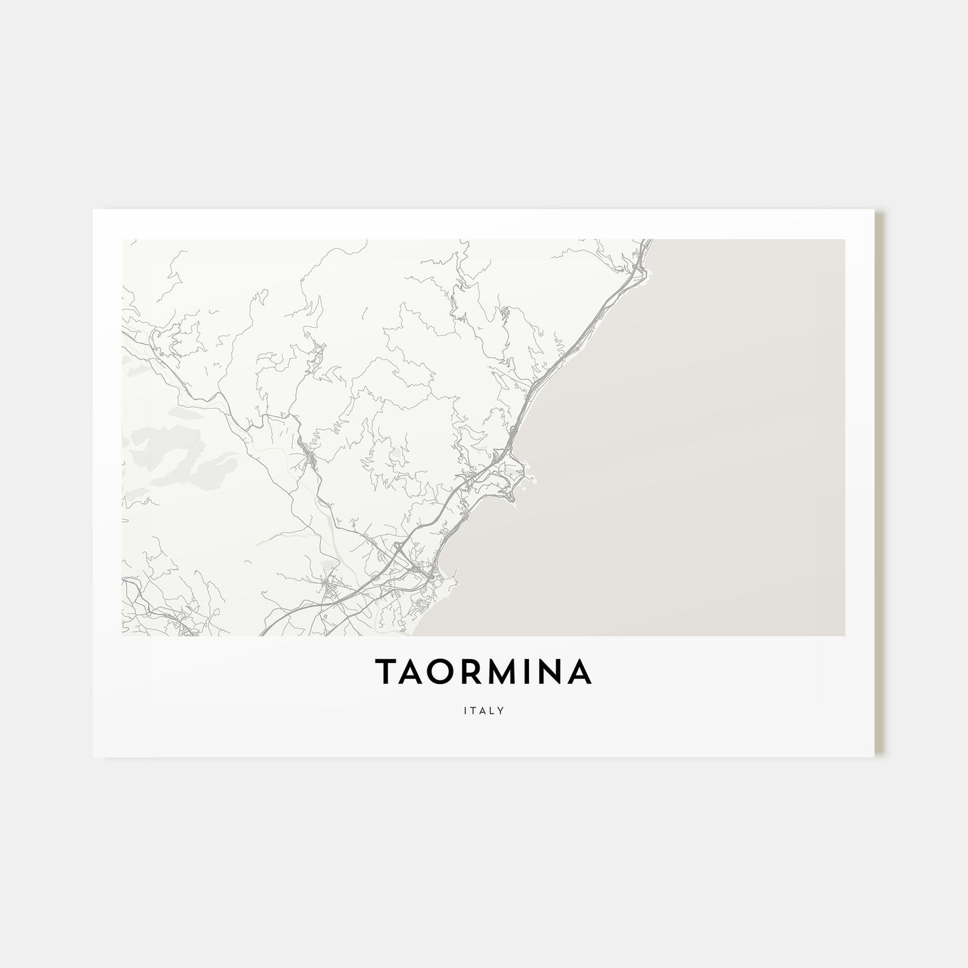 Taormina Map Landscape Poster