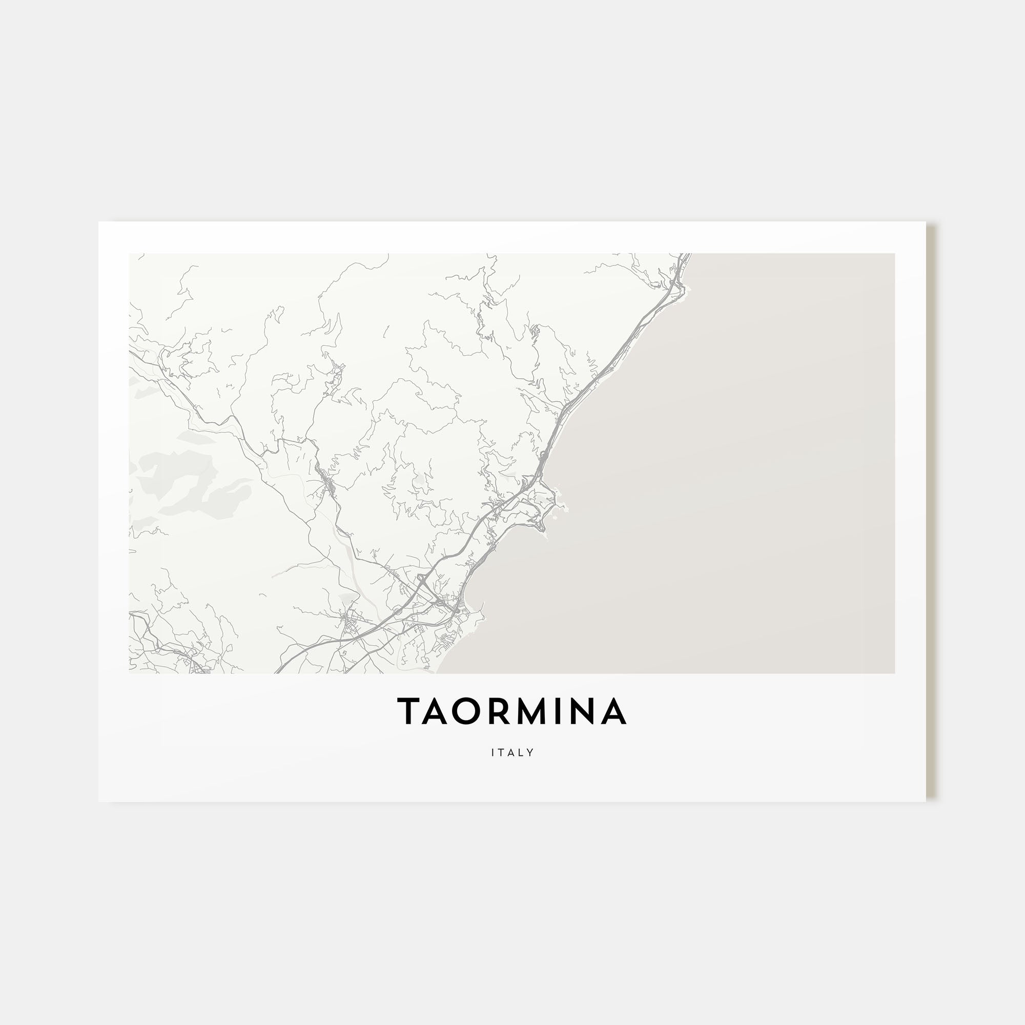 Taormina Map Landscape Poster