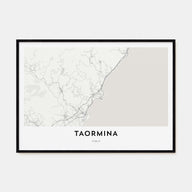 Taormina Map Landscape Poster