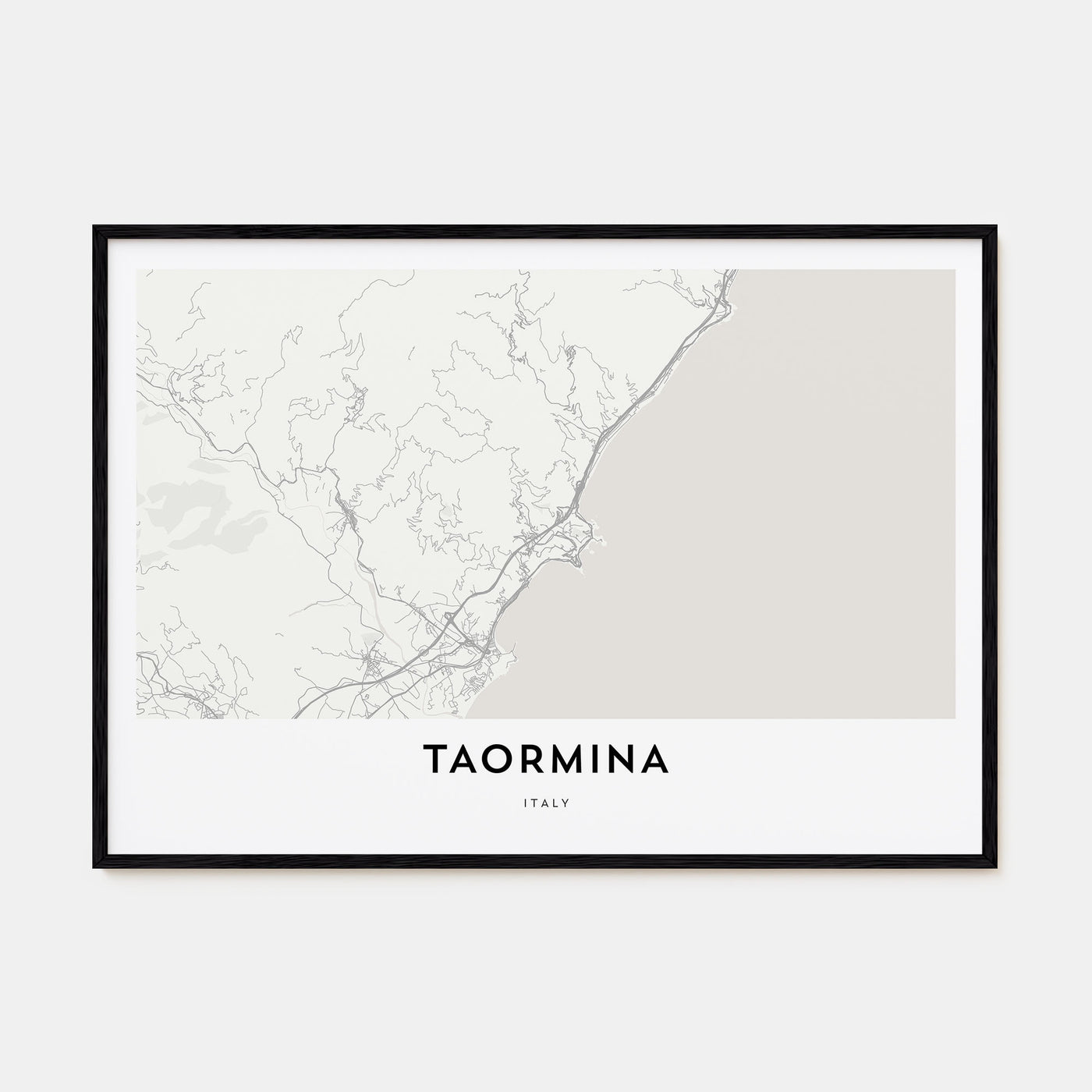 Taormina Map Landscape Poster