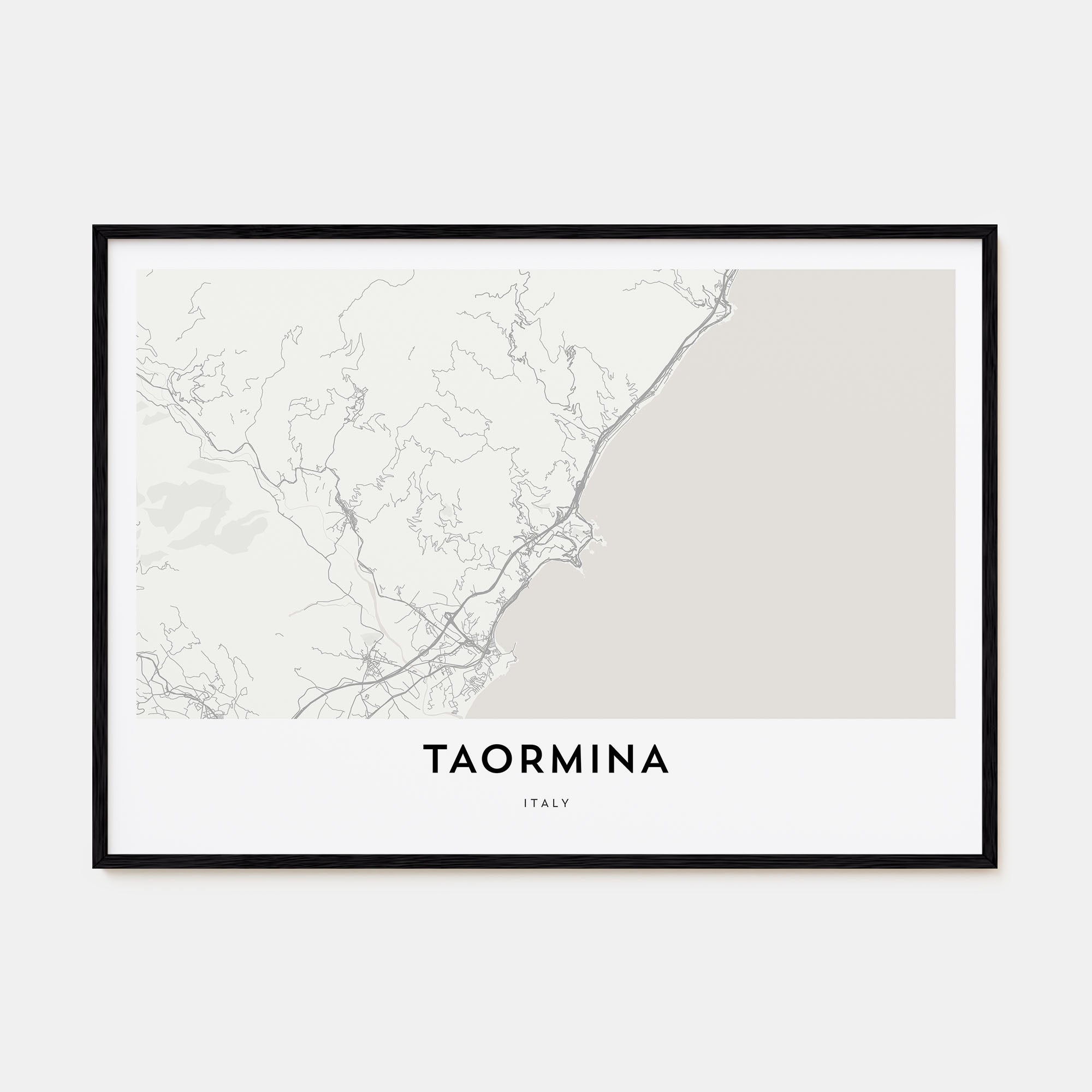 Taormina Map Landscape Poster