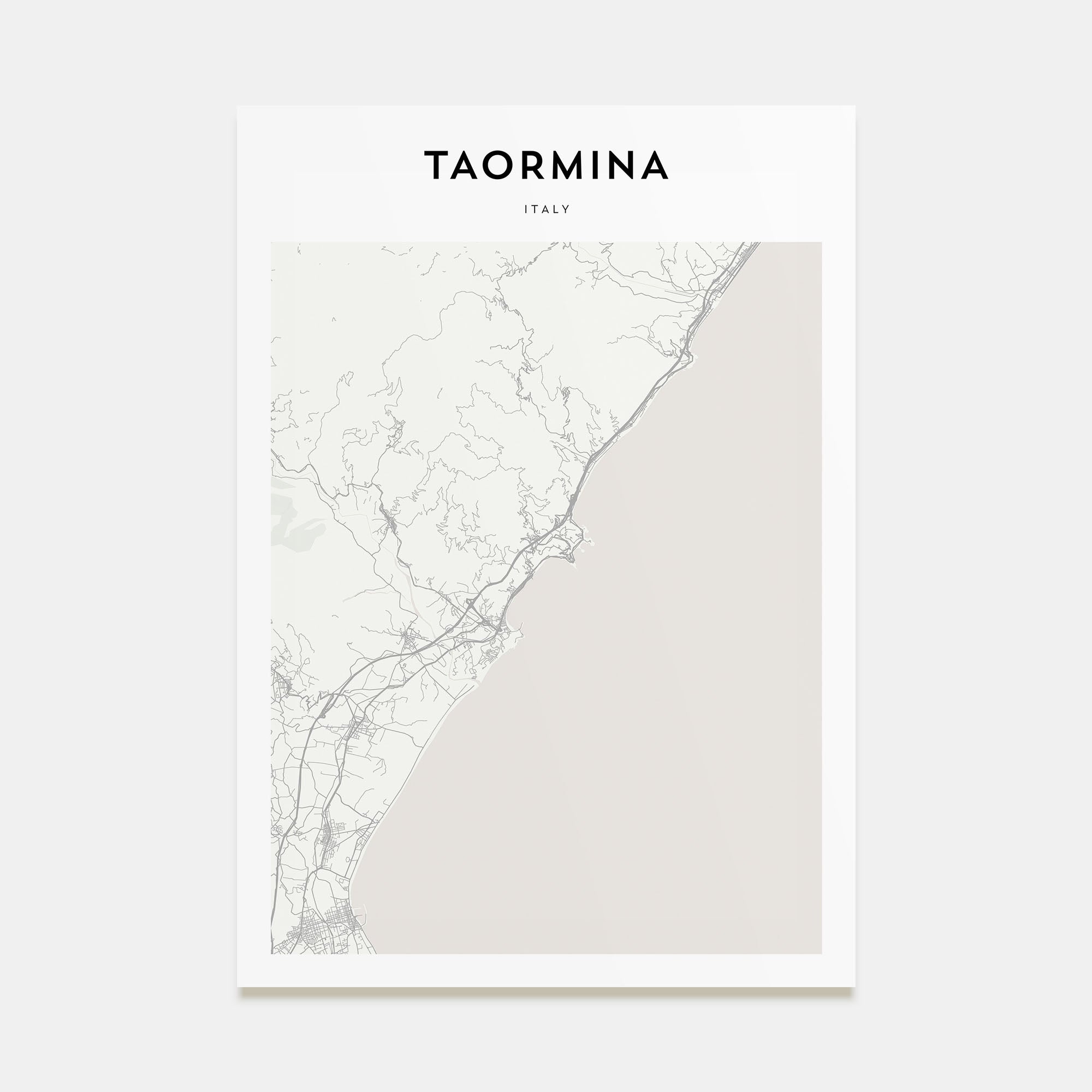 Taormina Map Portrait Poster