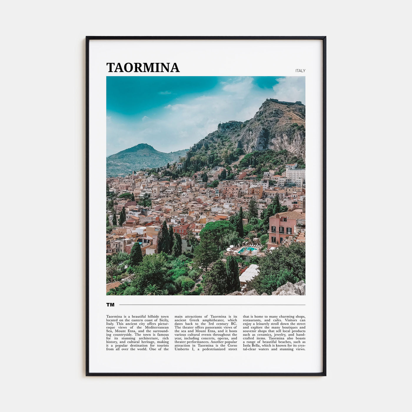 Taormina Travel Color Poster
