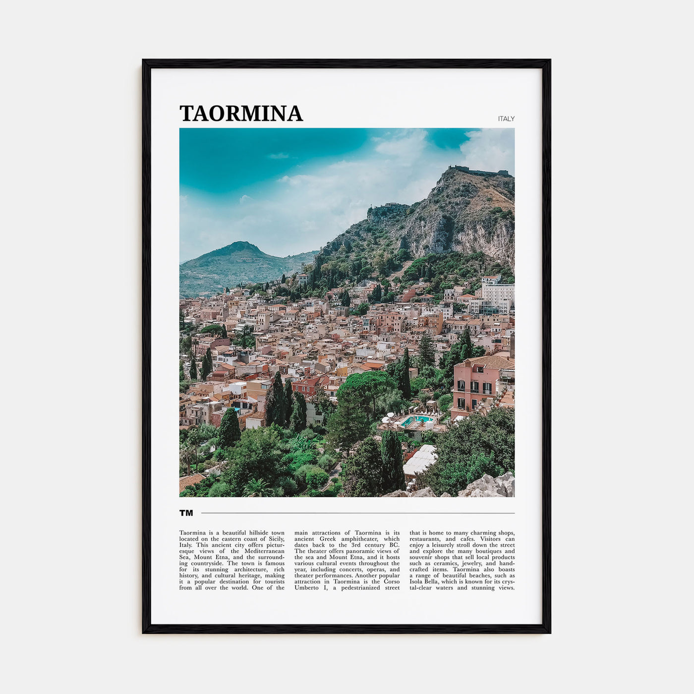 Taormina Travel Color Poster