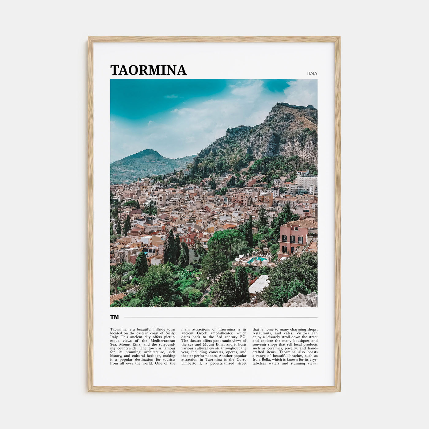 Taormina Travel Color Poster