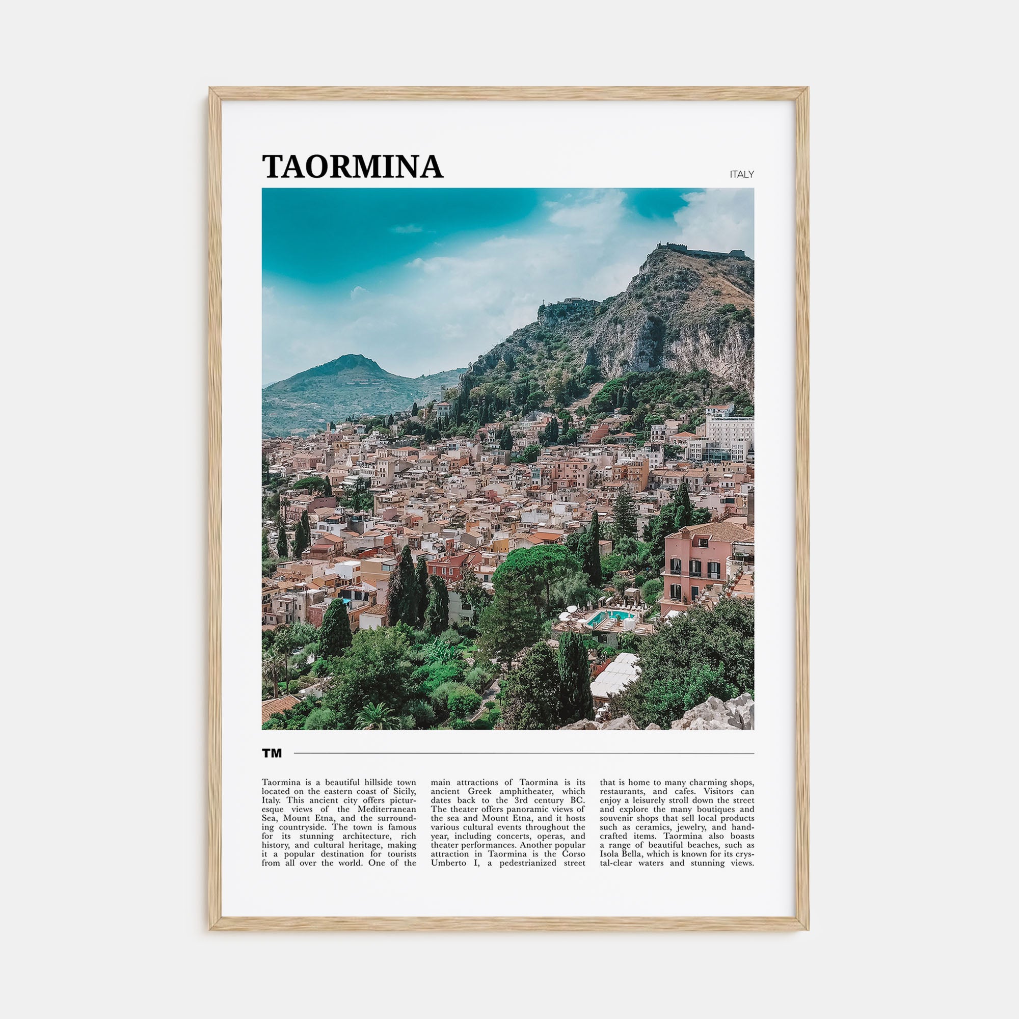 Taormina Travel Color Poster
