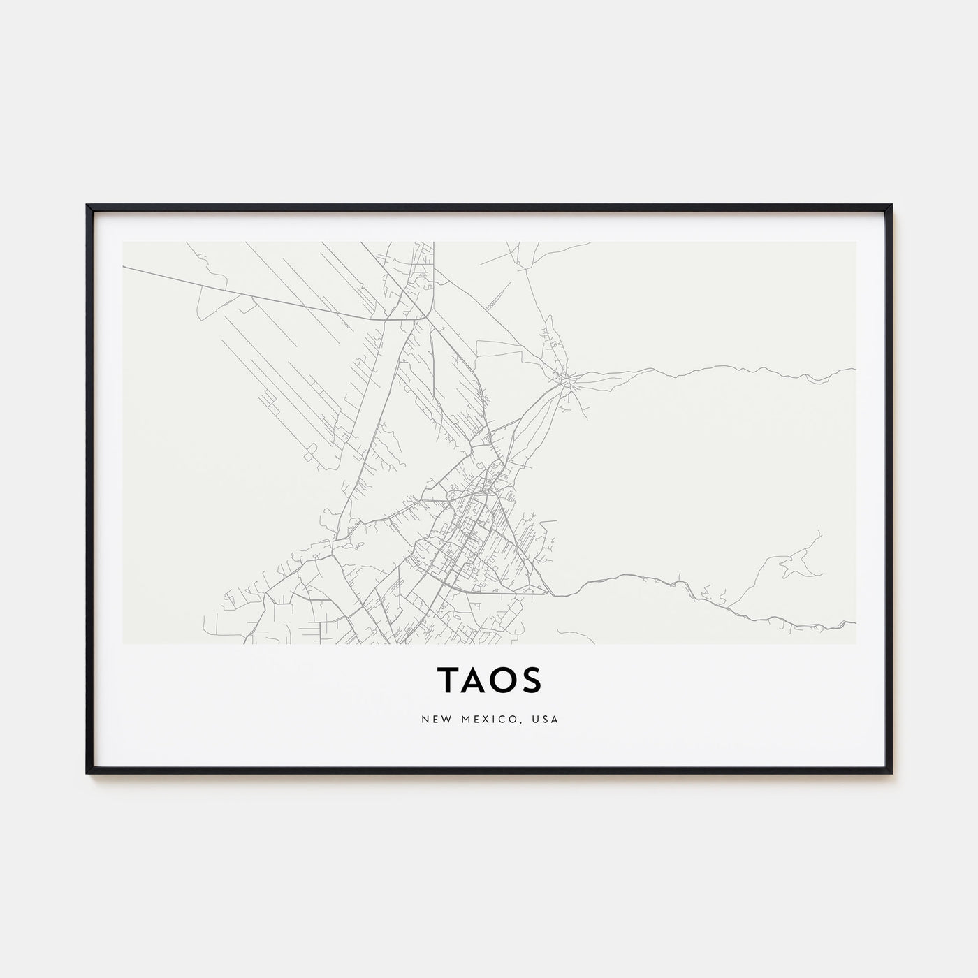 Taos Map Landscape Poster