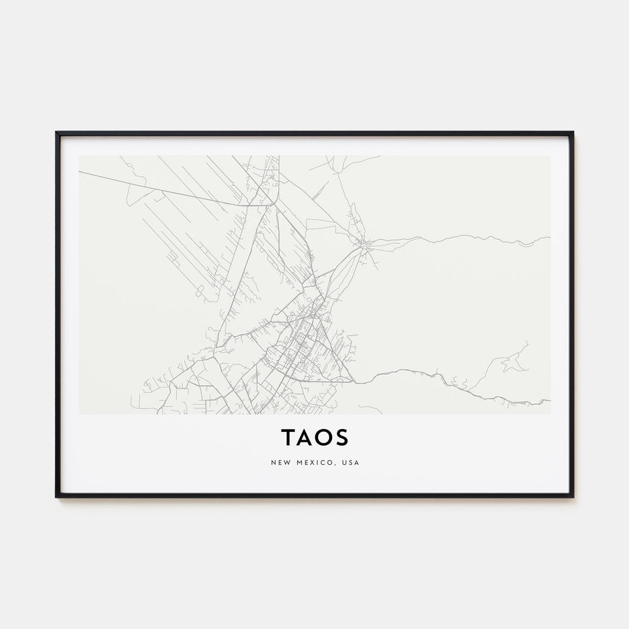 Taos Map Landscape Poster