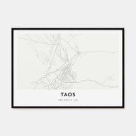 Taos Map Landscape Poster