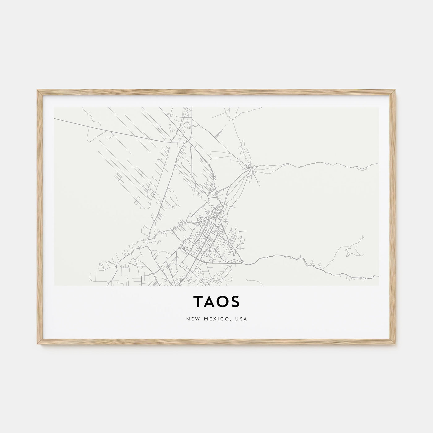 Taos Map Landscape Poster