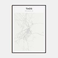 Taos Map Portrait Poster