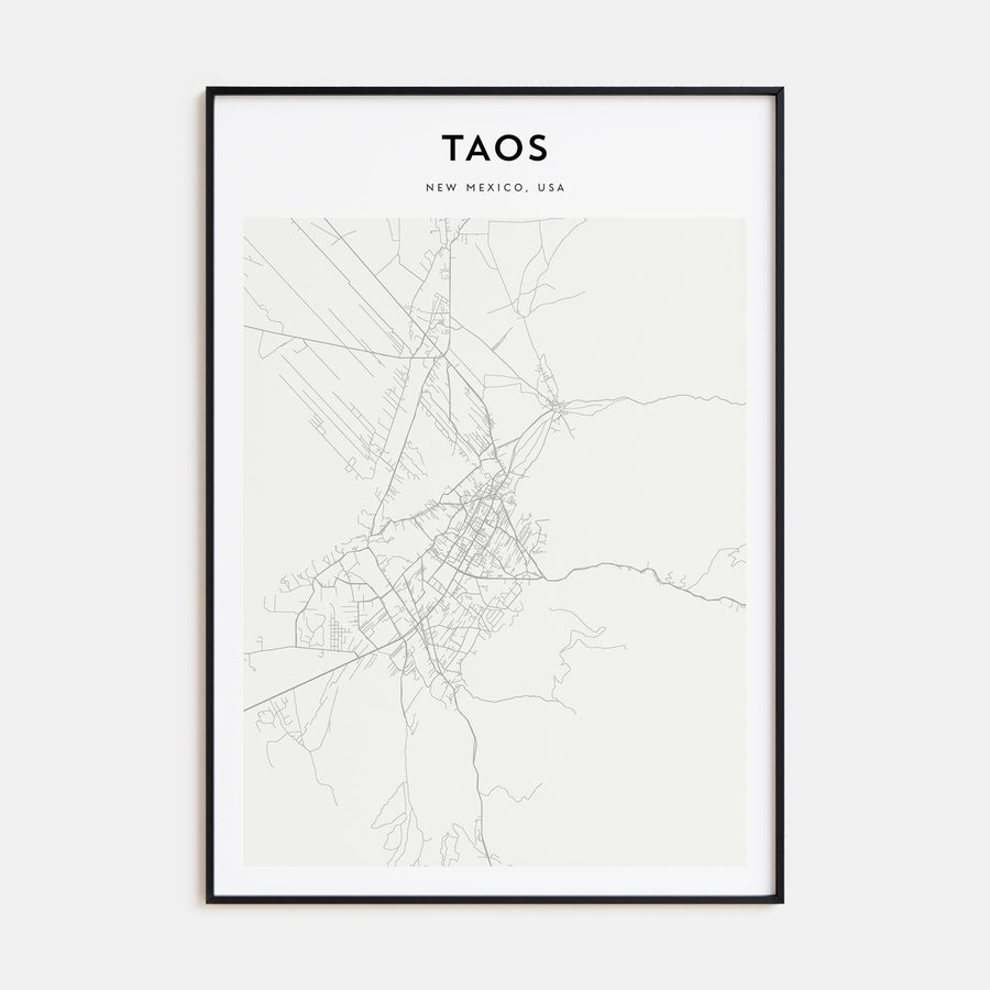 Taos Map Portrait Poster