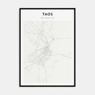Taos Map Portrait Poster