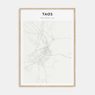Taos Map Portrait Poster