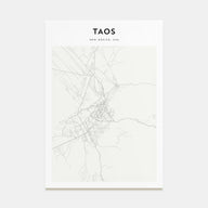 Taos Map Portrait Poster