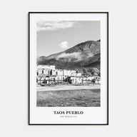 Taos Pueblo Portrait B&W Poster