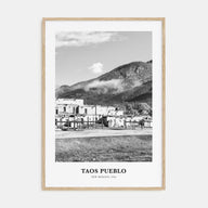 Taos Pueblo Portrait B&W Poster