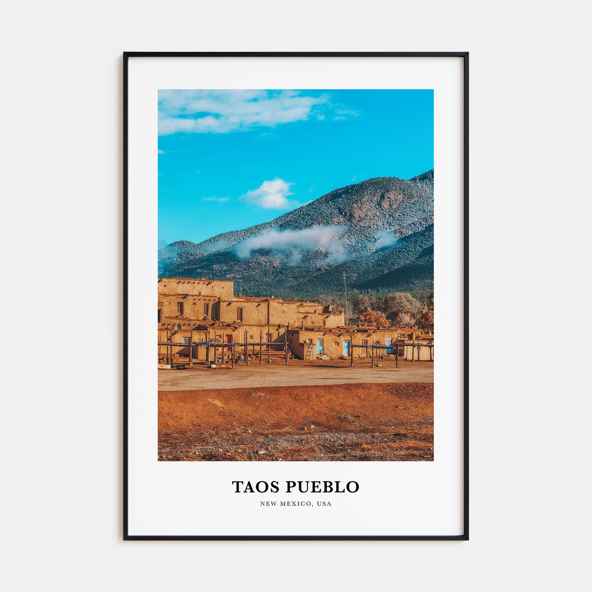 Taos Pueblo Portrait Color Poster