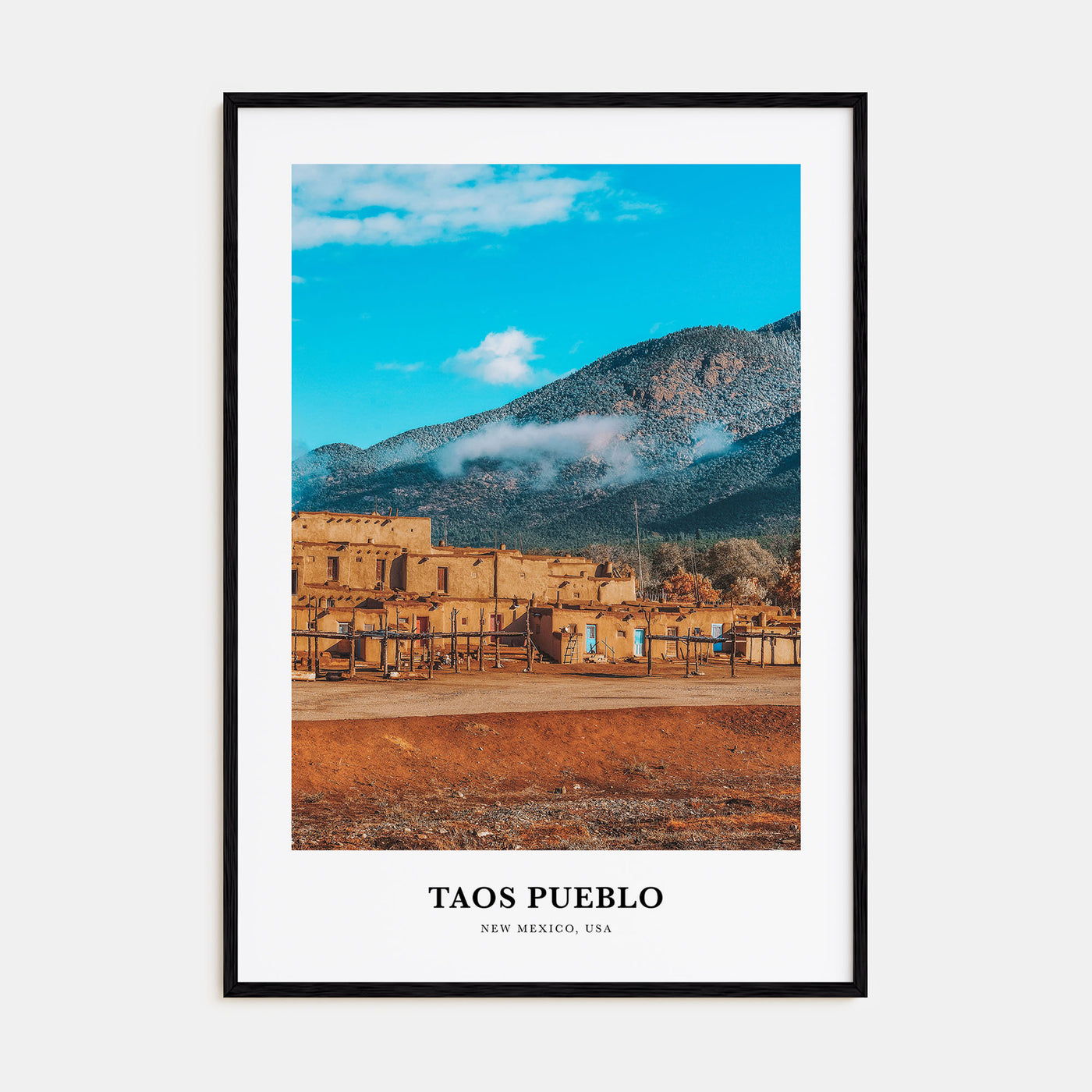 Taos Pueblo Portrait Color Poster
