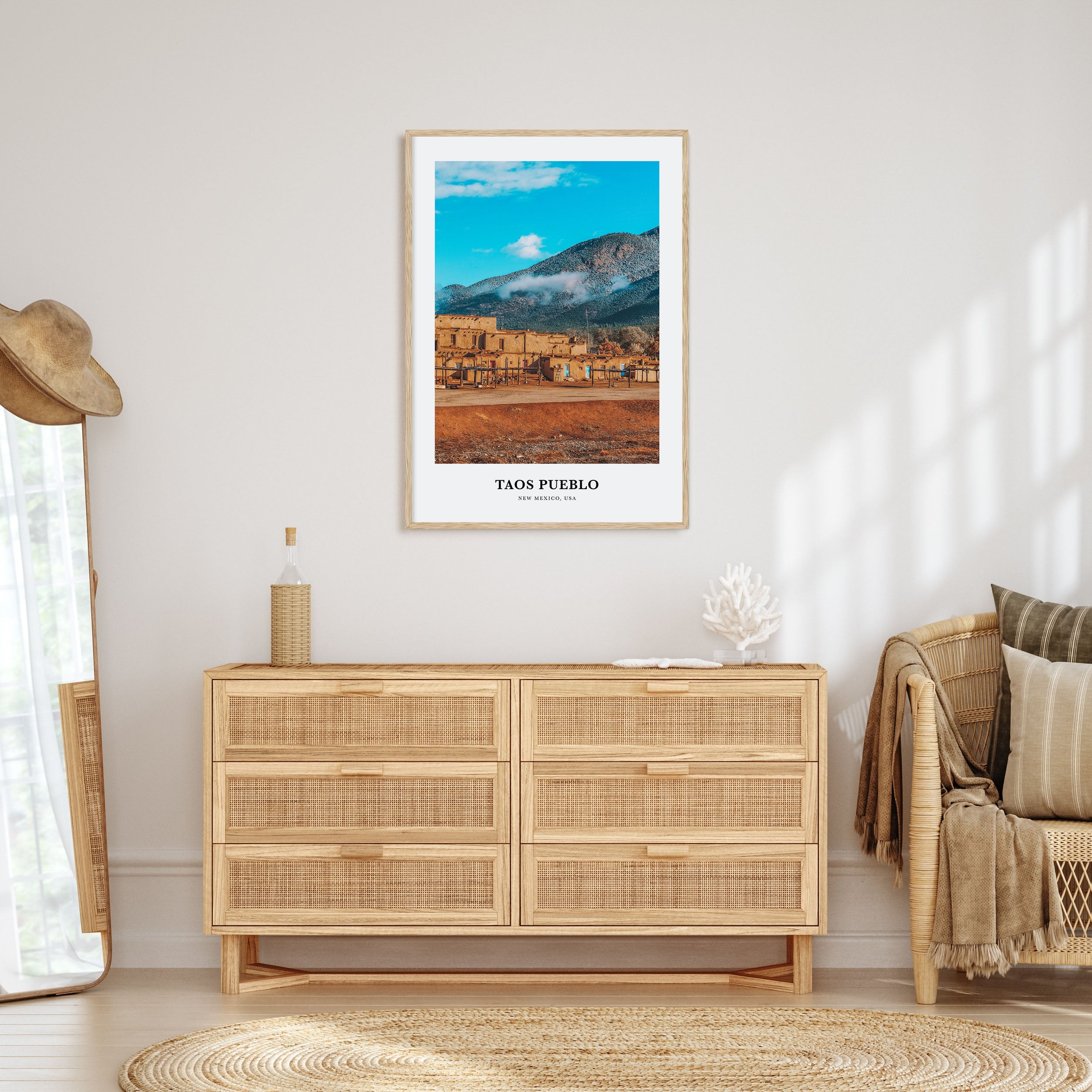 Taos Pueblo Portrait Color Poster