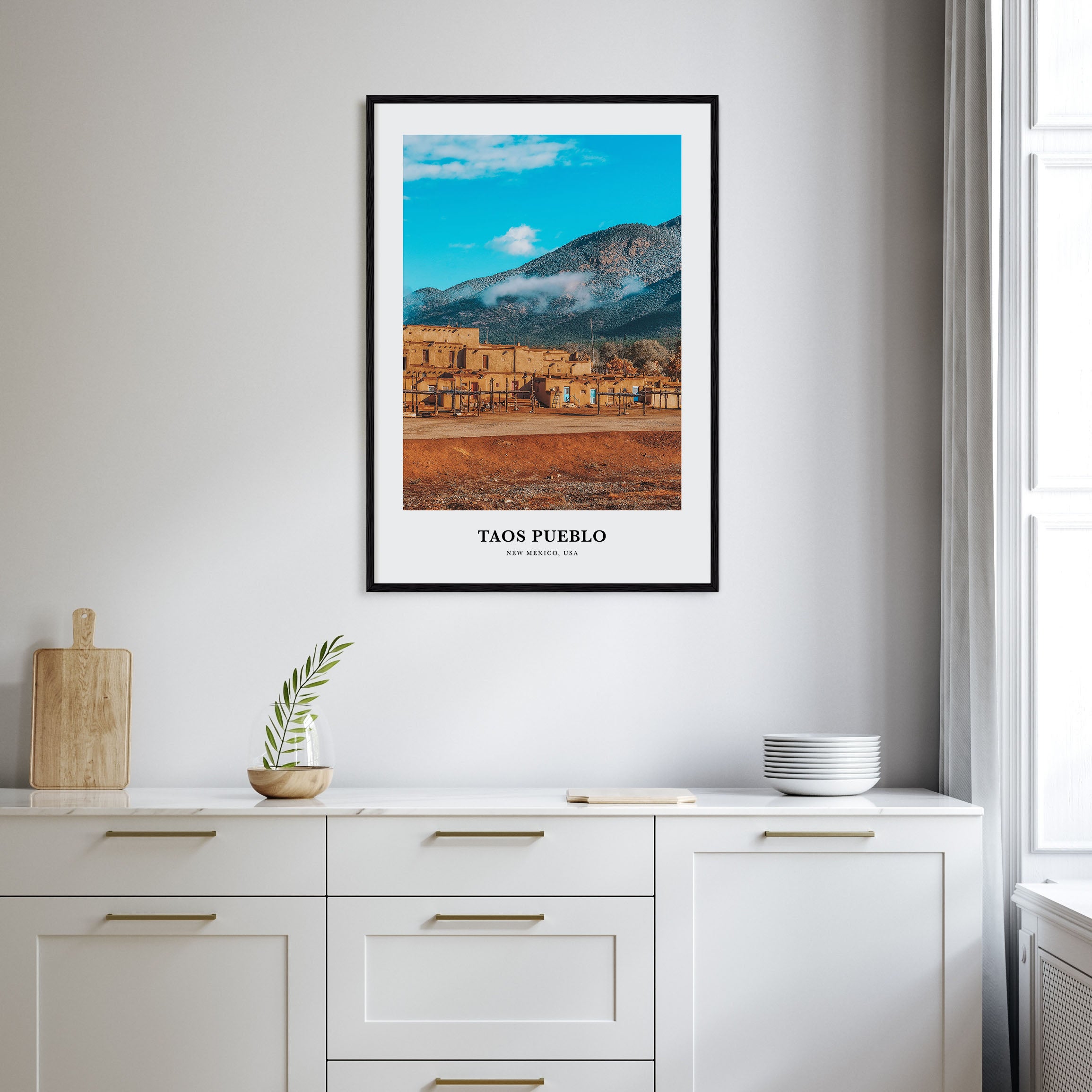 Taos Pueblo Portrait Color Poster