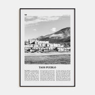 Taos Pueblo Travel B&W Poster