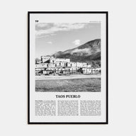 Taos Pueblo Travel B&W Poster
