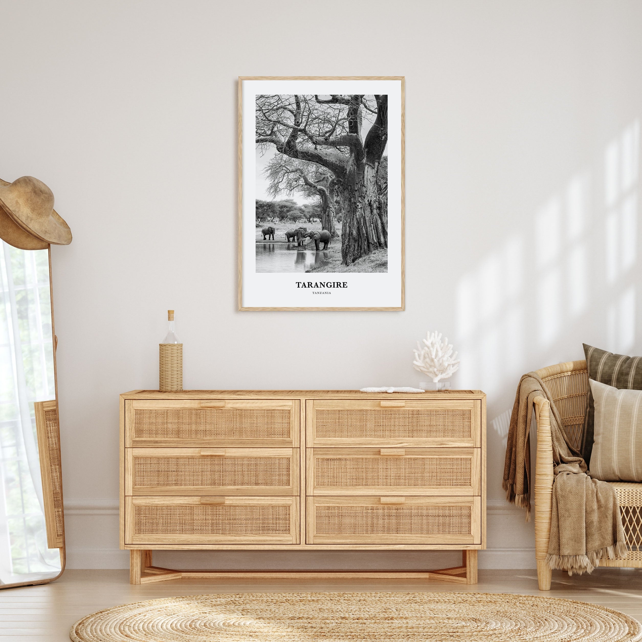 Tarangire National Park Portrait B&W Poster