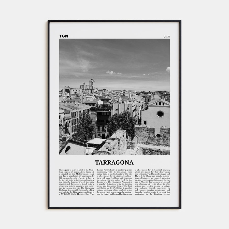 Tarragona Travel B&W Poster