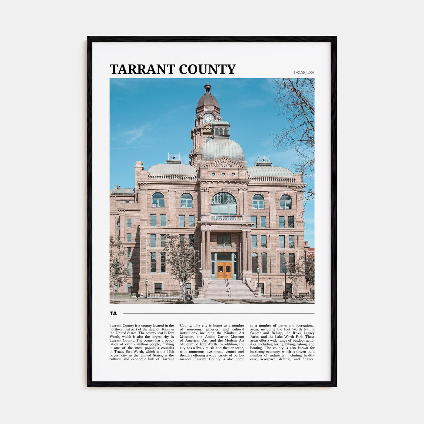 Tarrant County Travel Color Poster