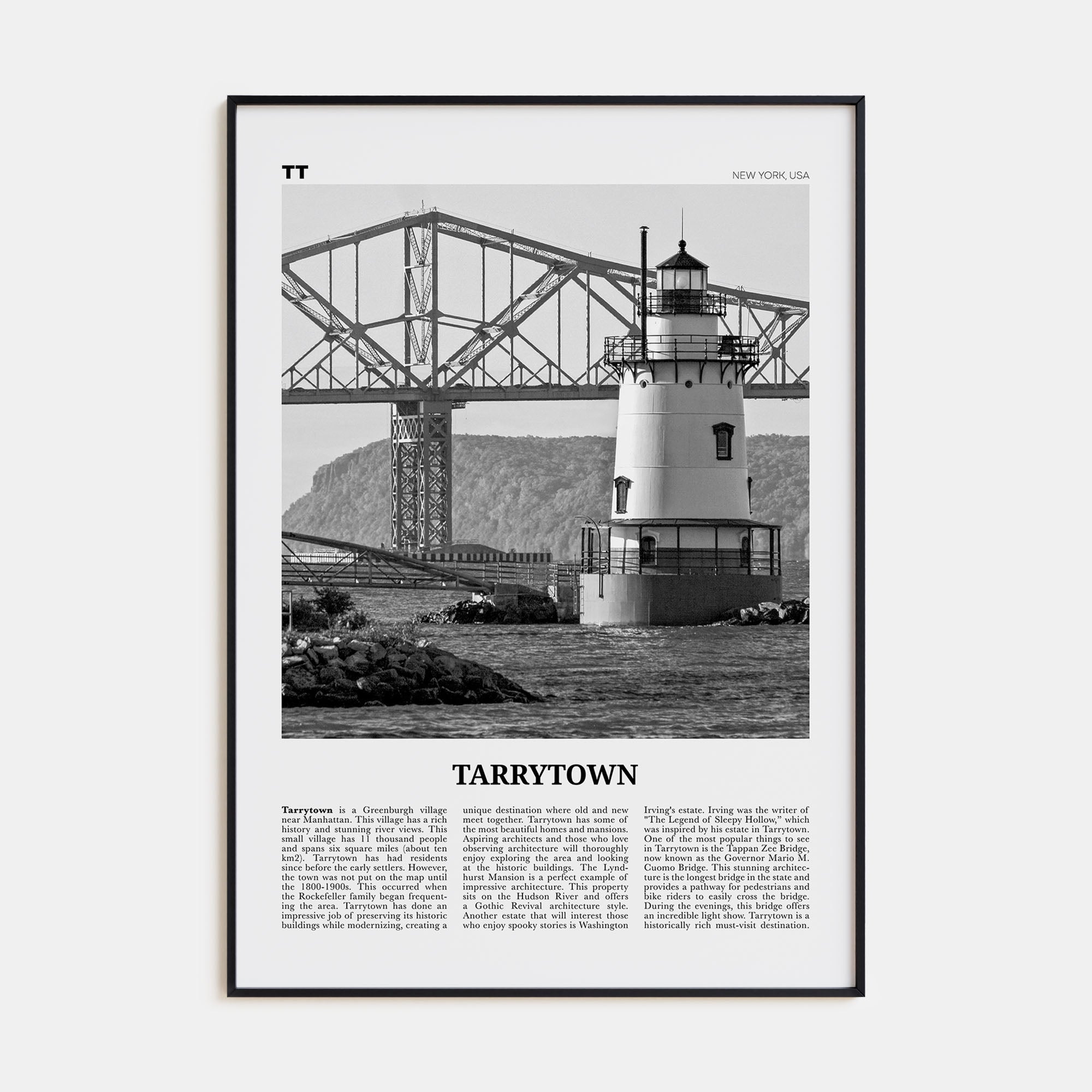 Tarrytown Travel B&W Poster