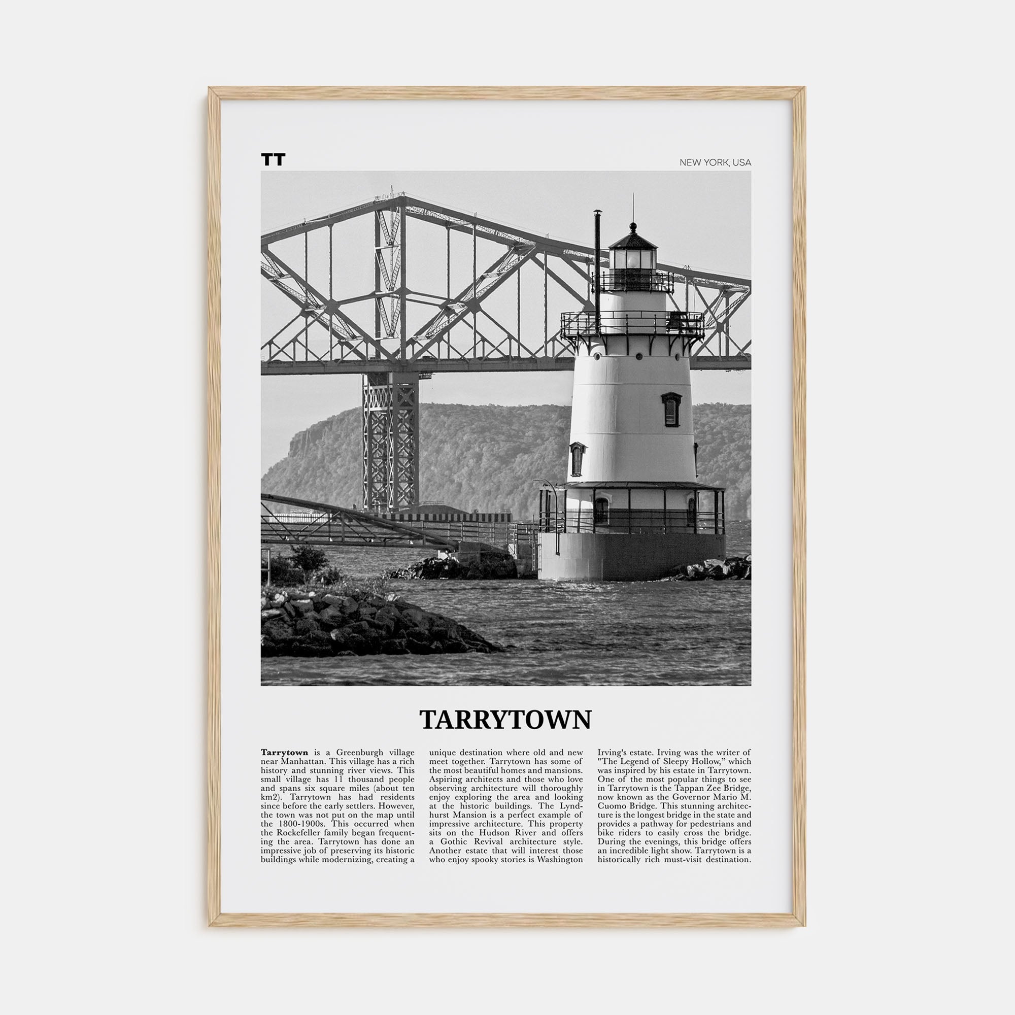 Tarrytown Travel B&W Poster