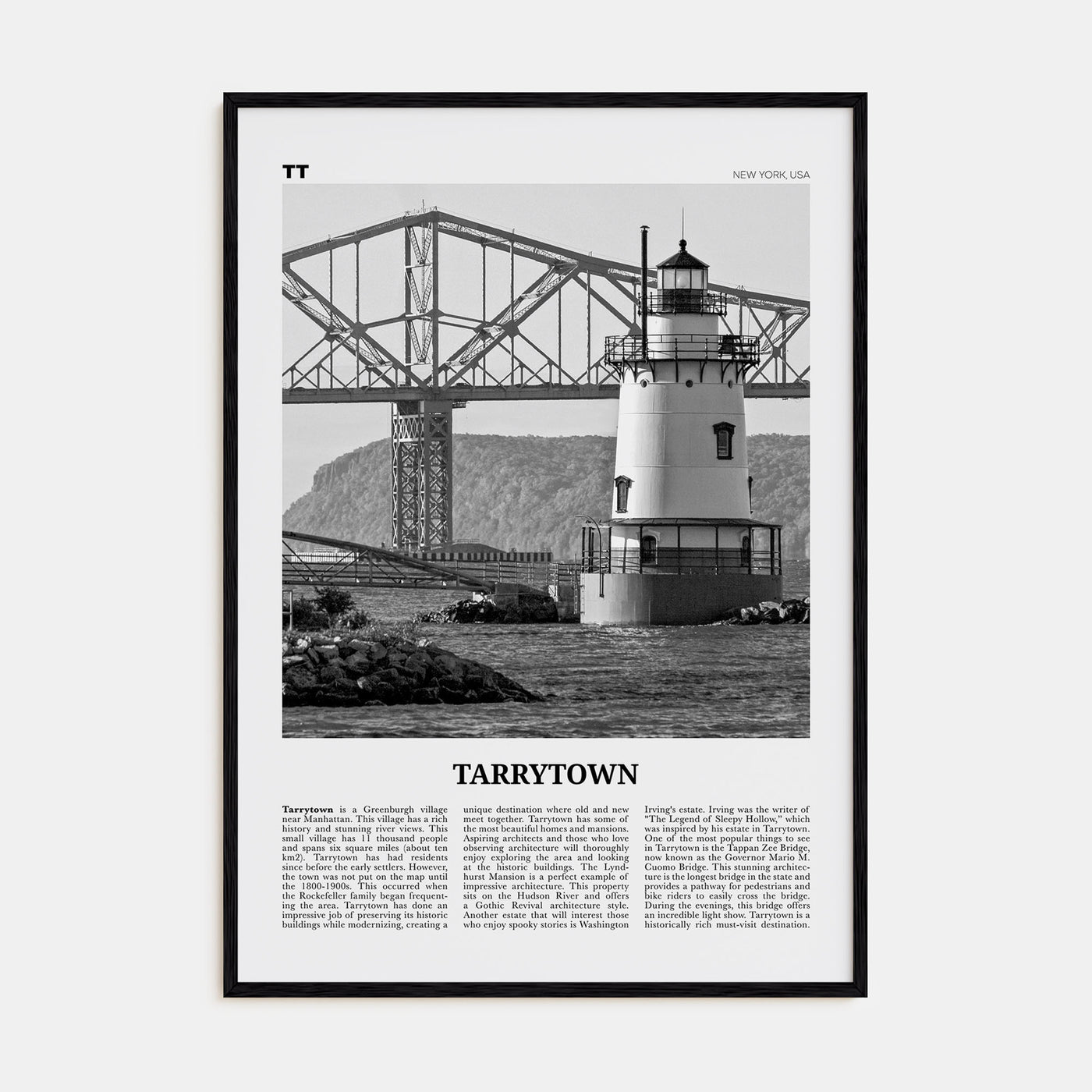Tarrytown Travel B&W Poster
