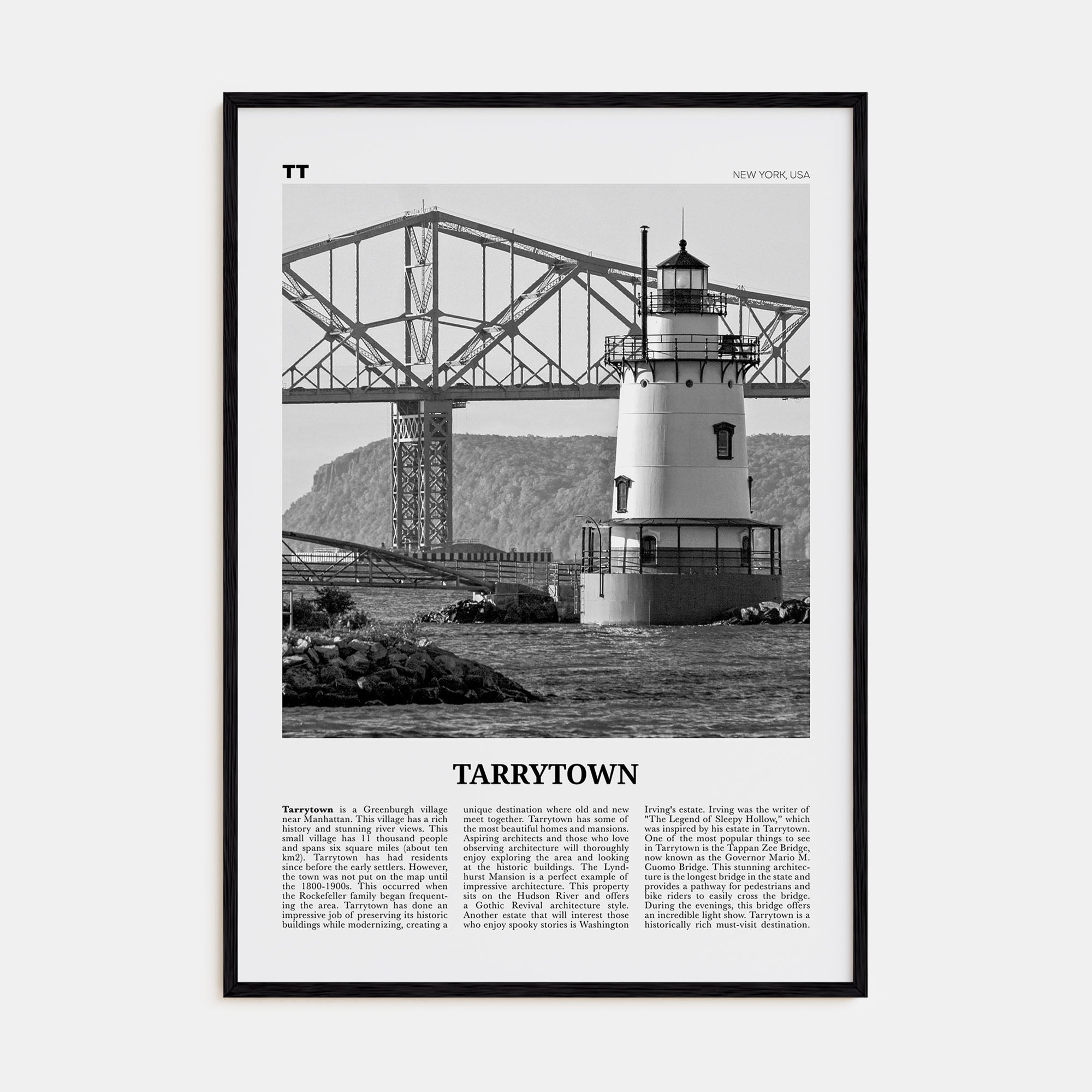 Tarrytown Travel B&W Poster