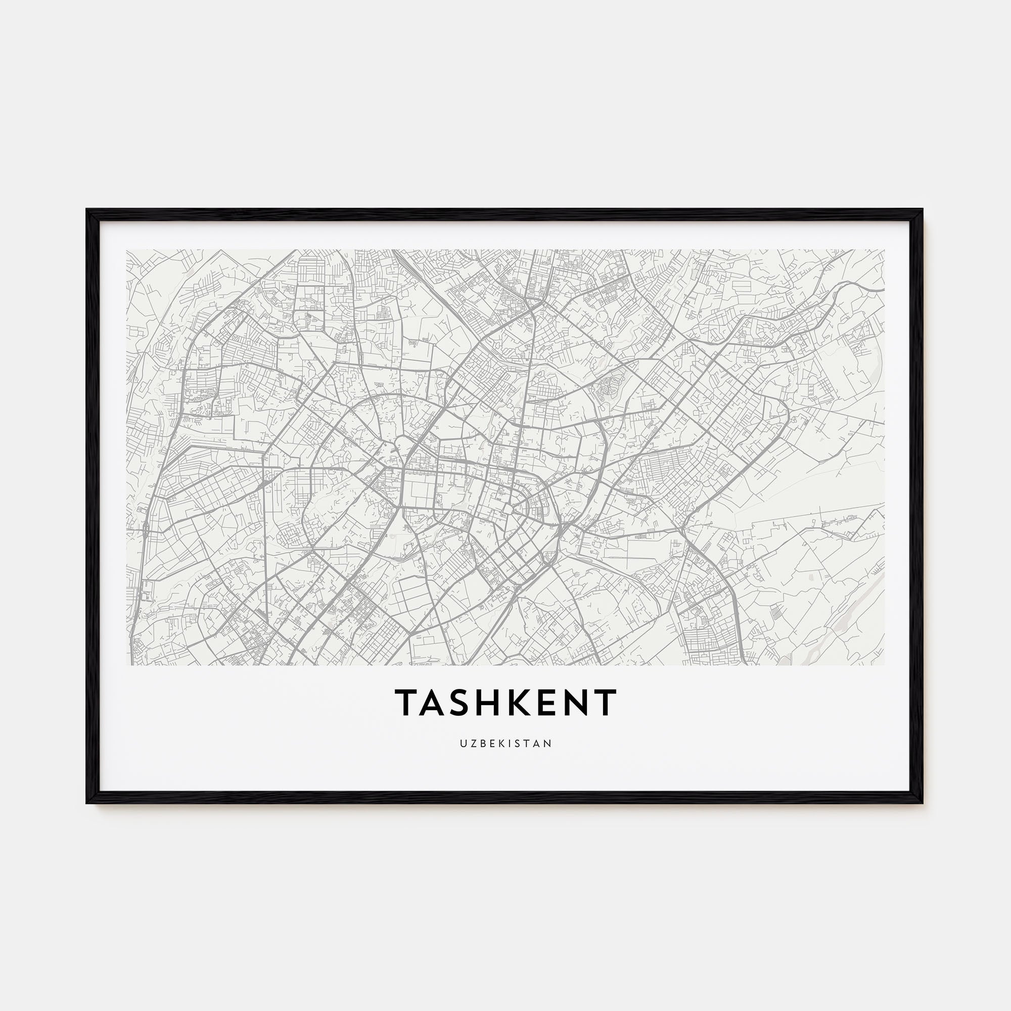 Tashkent Map Landscape Poster