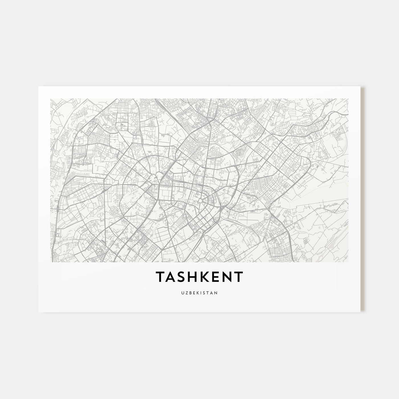 Tashkent Map Landscape Poster